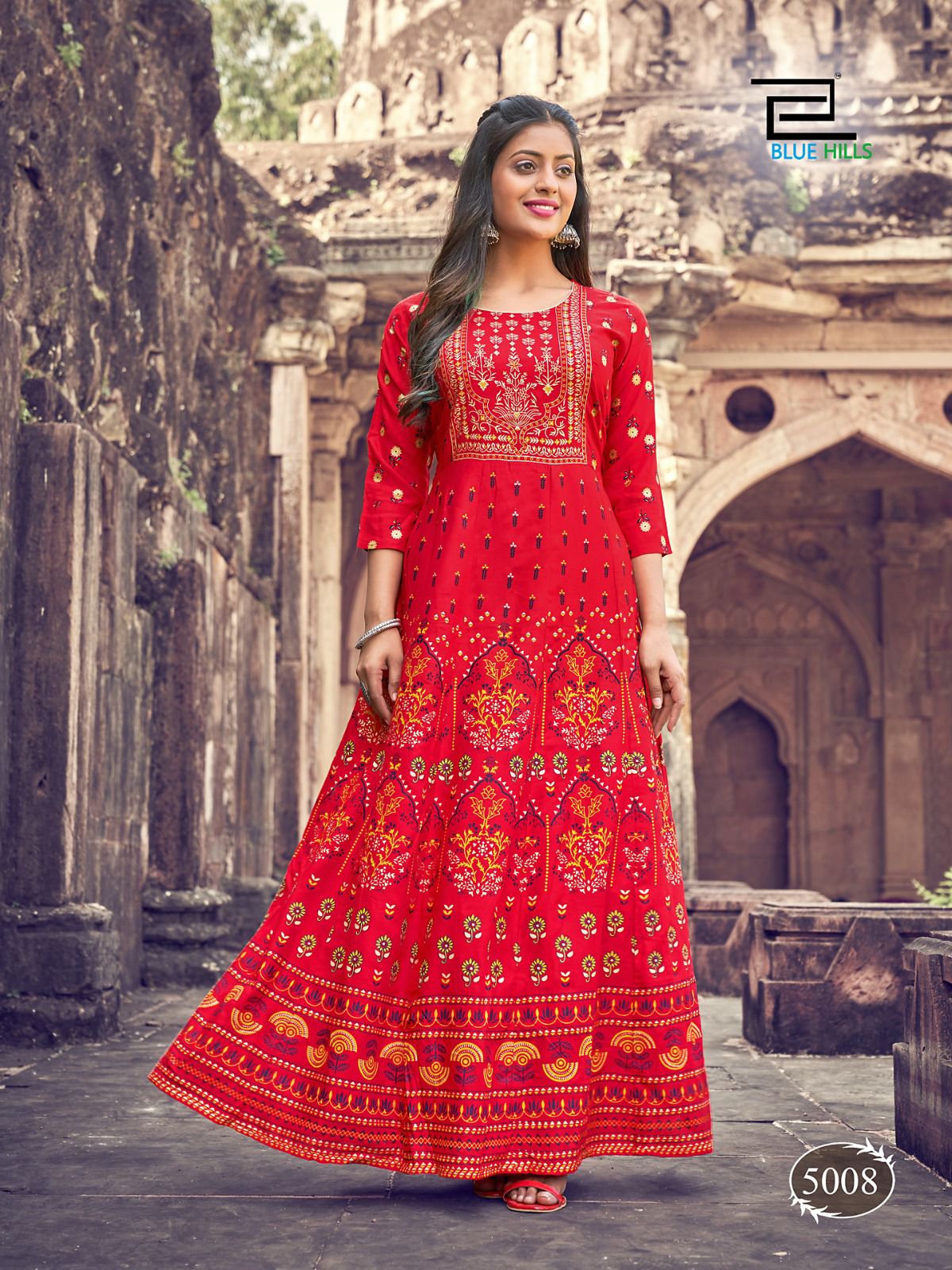 Blue Hills Festival Night Vol 5 Printed Wholesale Anarkali Kurtis Catalog